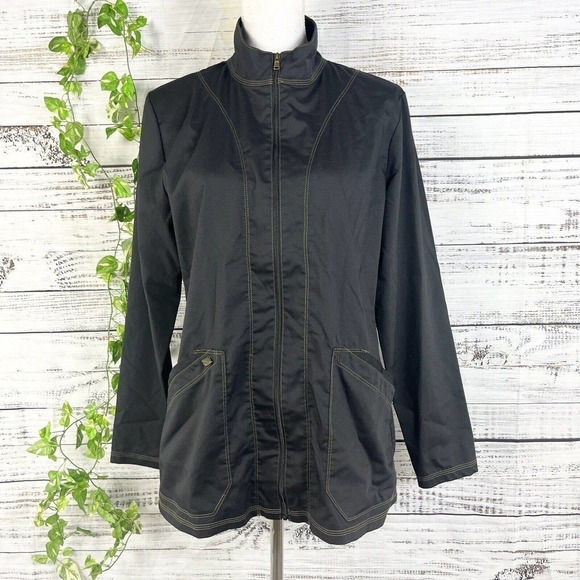 Dickies Full Zip Jacket Medium Black Stretch Pockets Chores Pockets Outdoors - Picture 1 of 14